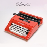 意大利红色Olivetti Lettera25老式打字机复古机械圣诞情人节礼物