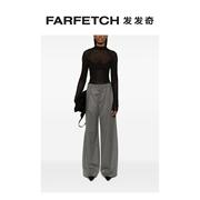 Toteme女士菱纹蕾丝半透明上衣FARFETCH发发奇