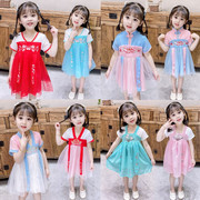 夏装女童裙子0-1-2-3-4-5-6岁女宝宝，连衣裙婴儿童汉服，唐装中国风