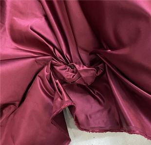 罕见剩余西服 风衣 衬衫酒红色真丝缎面造型面料设计师布料