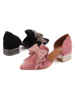羊皮shellys英国粉色蝴蝶结水钻，尖头包头凉鞋低跟方跟重工仙女鞋