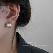 复古哑光弧形豆豆耳钉女小众高级感S925银针耳环气质个性耳饰
