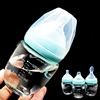 新生儿奶瓶玻璃宽口径小号初生宝宝，婴儿喂奶喝水防胀气带勺子手柄