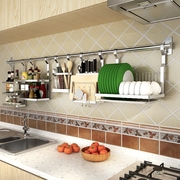 免打孔厨房挂件置物架304不锈钢，沥水碗架架，壁挂式筷子厨具收纳
