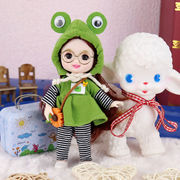 小玩偶可换衣服17厘米芭比娃娃，套装衣服可爱娃娃玩具女宝宝娃衣