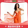 香港直邮潮奢 ASOS 女士skater 设计背心网纱表面橙色长款连衣裙