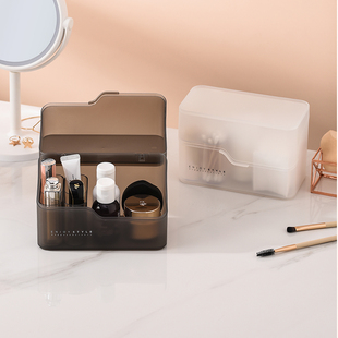 化妆品收纳盒塑料化妆刷口红盒子家用镜柜桌面整理盒护肤品置物盒