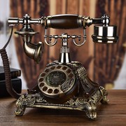 复古电话机座机欧式仿古家用时尚创意小摆件老式无线插卡转盘电话