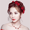 新娘敬酒服头饰女红色项链耳环订婚礼服结婚发饰品中式秀禾韩式
