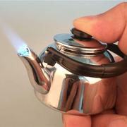 把把壶打火机新奇特创意金属茶壶造型防风可充气个性打火机摆件