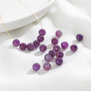 天然紫水晶珠子圆珠散珠手工diy制作串珠手链项链首饰品材料配件