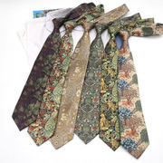 港风复古8cm宽领带7080年摩登男女，正装商务印花个性西装衬衣配饰
