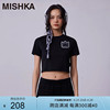 MISHKA大眼球潮牌23年夏季时尚女士印花短袖短款修身T恤