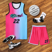 热火球衣定制夏季主客场22号巴特勒比赛队服儿童篮球服订做城市版
