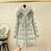 大毛领羽绒棉服女冬装2024新款小个子棉袄外套中长款显瘦加厚棉衣