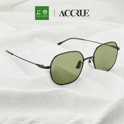 韩国accrue男女通用款小框纯钛墨绿镜片太阳眼镜墨镜taylor