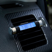 车内高精度电子数字出风口温度计时间显示Q器夜光车载时钟表