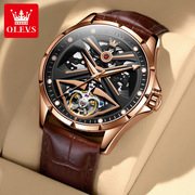 欧利时品牌手表，镂空透视陀飞轮，直播机械表夜光男士手表男表