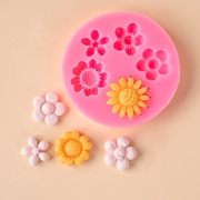 小花朵系列烘焙翻糖硅胶模具，向日葵小雏菊装饰diy花型巧克力工具