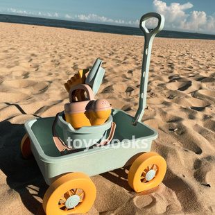 丹麦ins风沙滩玩具手拉车翻斗车套装男女孩戏水挖沙铲子玩具厚实