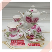 定制戴安娜粉玫瑰花茶杯茶杯茶壶下午茶杯英式玫瑰杯高温陶瓷杯议