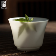 陶迷薄胎瓷茶杯德化羊脂玉，白瓷品茗杯大容量，陶瓷主人杯禅意单杯