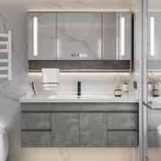 现代简约实木浴室柜，组合免漆板镜储物柜，洗手池卫生间洗漱台洗脸盆