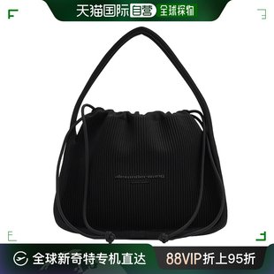 香港直邮alexander wang女士黑色针织时尚简约百搭徽标手袋手提包