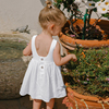 周岁女宝宝礼服夏季女童白色，连衣裙洋气网红薄款露背棉麻背心裙子