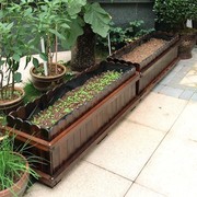 防腐木花箱户外庭院长方形，种植箱阳台种菜花盆，大号花槽碳化木花箱