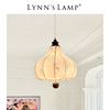 Lynn's立意 复古风法式卧室布艺吊灯 花纹中古餐厅吧台实木衣帽间