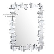 欧式方形立体玄关装饰镜美式浴室镜卧室镜餐厅镜壁镜挂镜墙镜定制