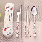 小学生餐具套装上学专用儿童可爱卡通便携式装筷子勺叉单人三件套