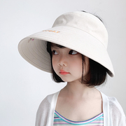 夏季儿童帽子女童防晒帽，空顶遮阳帽太阳帽，男透气宝宝大檐防紫外线