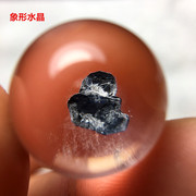 天然水晶黑云母异象包裹体球球 蓝矿石象形吊坠 净体 矿物水晶