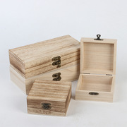 翻盖桐木木盒简约首饰盒桌面杂物收纳盒复古茶叶盒木盒