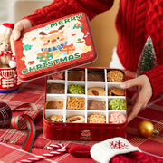 圣诞节曲奇饼干雪花酥铁罐，糖果零食硬质创意，点心烘焙包装盒子铁盒