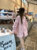 大美自制小个子粉色衬衫套装 少女感纯棉褶皱衬衫+短裤两件套女
