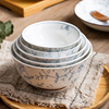 景德镇家用饭碗单个面碗大汤碗日式线唐草釉下彩餐具陶瓷碗盘套装