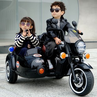 儿童电动摩托车宝宝三轮车，小孩大号双人可坐大人，充电玩具双驱童车