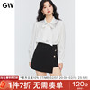 gw大码法式设计感白色长袖雪纺，衬衫2024秋季微胖mm高级上衣女