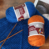 宝蓝色羊毛线手工编织中粗棒针，毛线毛衣外套围巾线材料，包羊毛(包羊毛)线团
