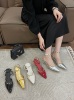 法式包头凉鞋女2023欧美柳钉一字带后空单鞋女细跟高跟鞋