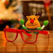 圣诞节装饰品成人儿童，玩具圣诞老人雪人鹿角眼镜，无框卡通眼镜镜框