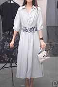 铭品圣迪奥夏季复古时尚，轻奢气质法式长款女士连衣裙s232z12x4