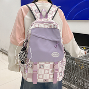 少女学院风大容量书包 韩版ins初中生高中学生百搭双肩包旅行背包