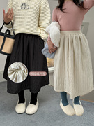 2023冬季儿童加绒裙子女童，宝宝韩版百搭时髦双层加厚半身裙