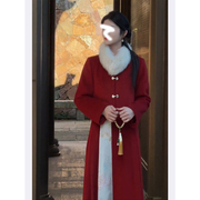 2023年穿搭一整套中式国风，红色战袍马面裙子，两件套装女秋冬季