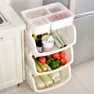 厨房蔬菜置物架收纳筐多层水，果菜架子家用放菜盒转角落地篮子盒子