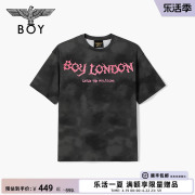 蔷薇之恋boylondon潮牌短袖，春夏朋克个性印花圆领，t恤n01036